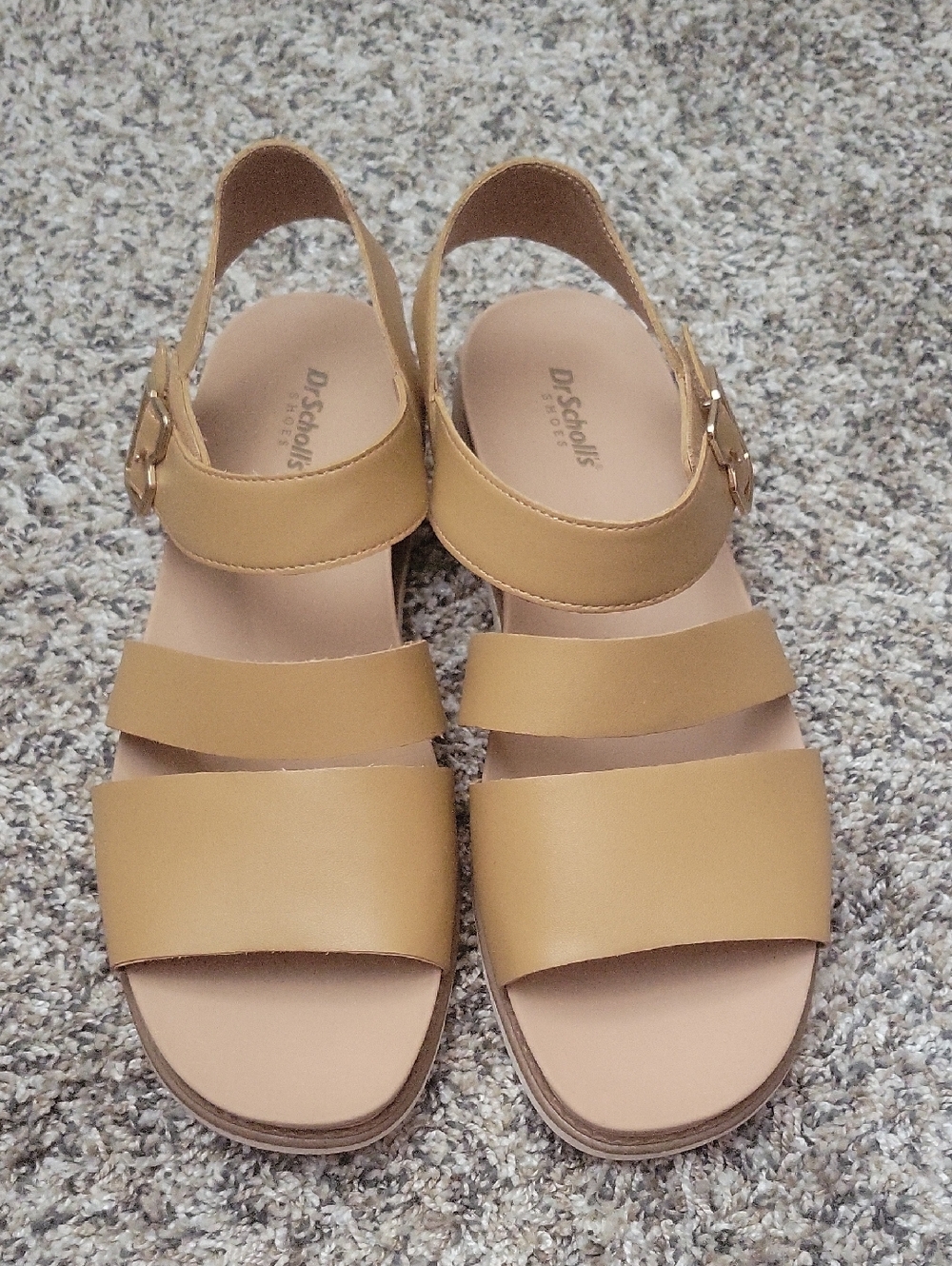 Dr. Scholl's Tan Triple-Strap Slingback Sandals